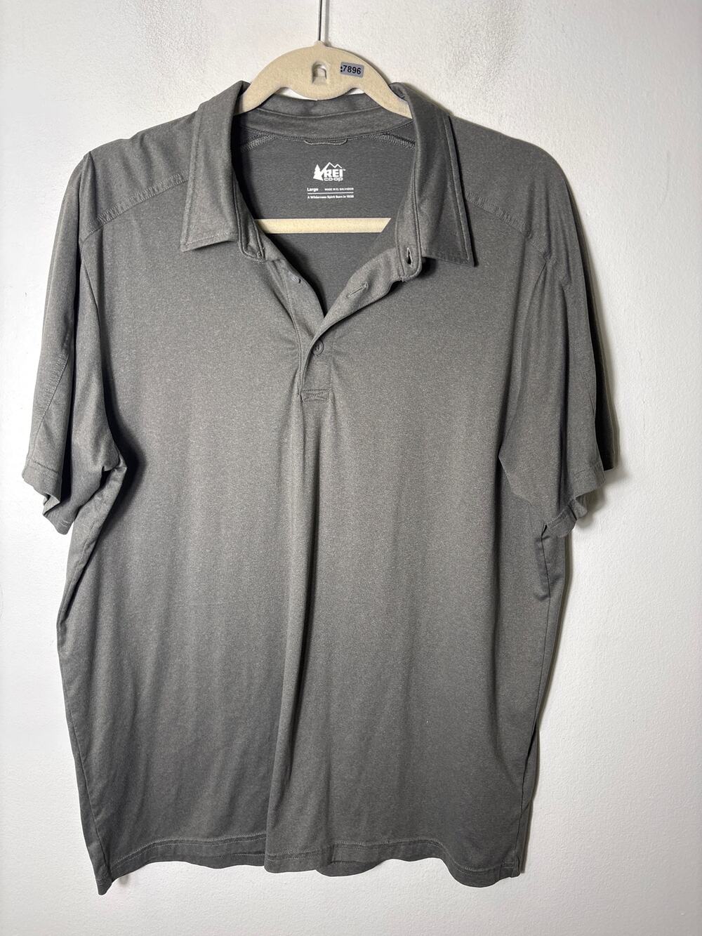 Mens REI Gray Polo Sz L